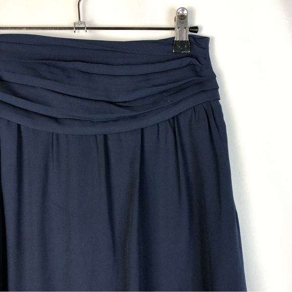 Downeast Navy Blue Drape Waist Knee Length A-Line Skirt XS - Picture 3 of 4